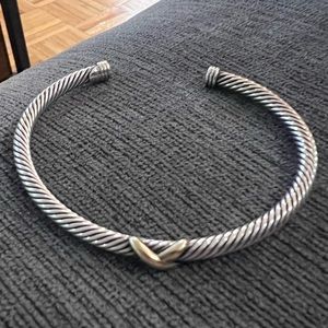 David Yurman - X Station Bracelet in Sterling Silver with 18K Yellow Gold